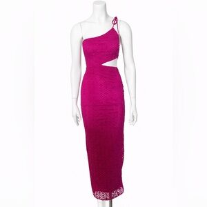 🆕 Fashion Nova Fuchsia One-Shoulder Dress
